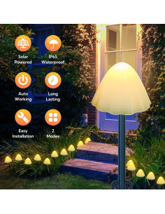 Luces de Jardín Solar Linhai Qixiang 12 LED 4.4m Blanco Cálido 2