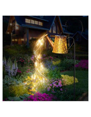 Lámpara Solar de Jardín KJ023, Metal Impermeable IP65, 27.9x17.8cm