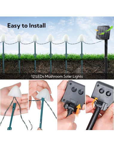 Luces de Jardín Solar Linhai Qixiang 12 LED 4.4m Blanco Cálido