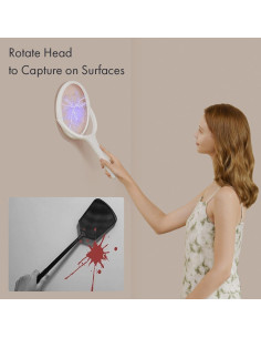 Raqueta eléctrica mata moscas GeckoMan con mango telescópico 2