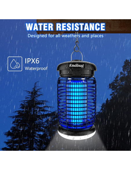 Zapper de Insectos Endbug 2 en 1 con Luz LED 15W IPX6 Zapper de Insectos Endbug 2 en 1 con Luz LED 15W IPX6