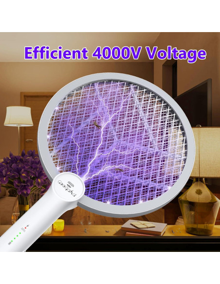 Raqueta Zapper de Insectos GooQand 4000V Carga USB 2 en 1