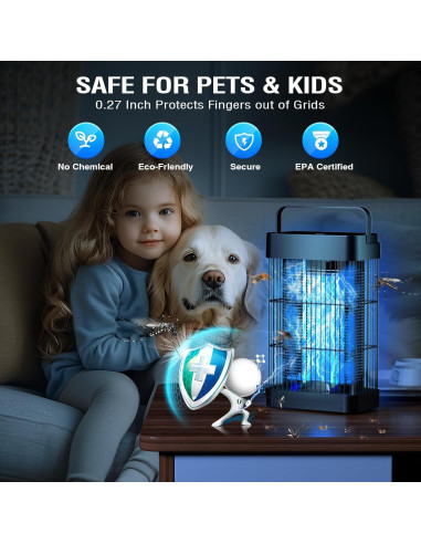 Zapper de Insectos Eléctrico CACULE 4200V para Interior y Exterior