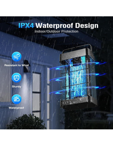 Zapper de Insectos Eléctrico CACULE 4200V para Interior y Exterior