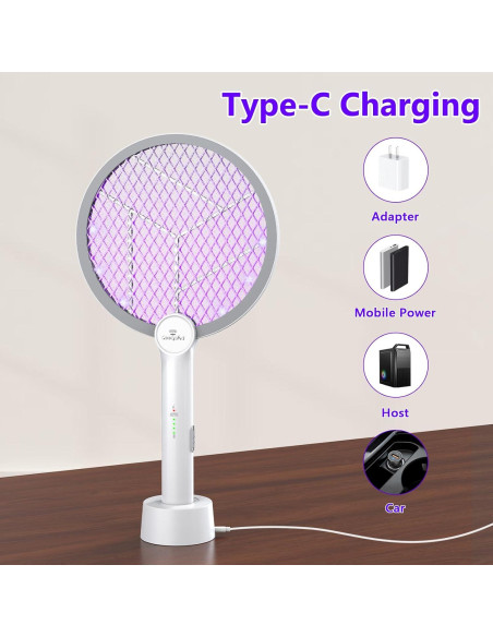 Raqueta Zapper de Insectos GooQand 4000V Carga USB 2 en 1