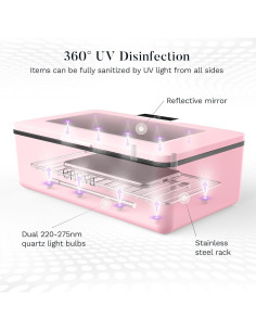 Caja Desinfectante UV-C ENNVA 360 Portátil Rosa 0.79 kg 2