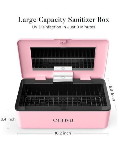 Caja Desinfectante UV-C ENNVA 360 Portátil Rosa 0.79 kg