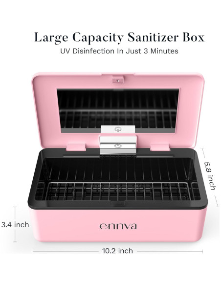 Caja Desinfectante UV-C ENNVA 360 Portátil Rosa 0.79 kg