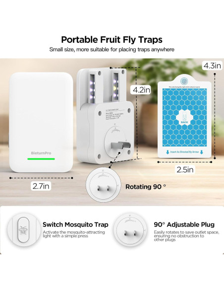 Trampa para Insectos BietrunPro MK88B Luz UV+Azul+Amarillo