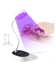 Lámpara UV LED AORAEM Recargable 36W Cuello de Ganso Blanca