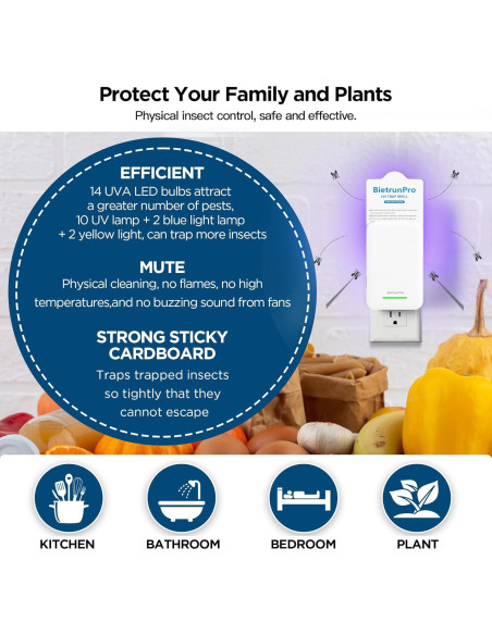 Trampa para Insectos BietrunPro MK88B Luz UV+Azul+Amarillo