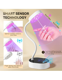 Lámpara UV LED AORAEM Recargable 36W Cuello de Ganso Blanca 2