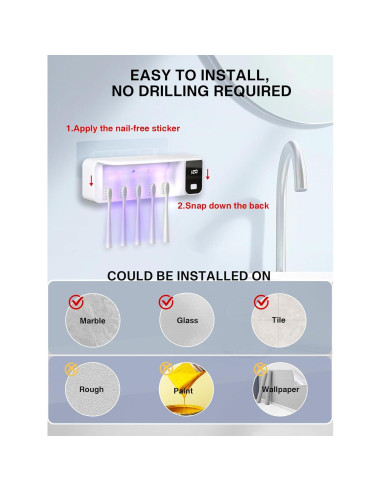 Soporte para Cepillos de Dientes Eléctrico OVAS HOO 5 Ranuras