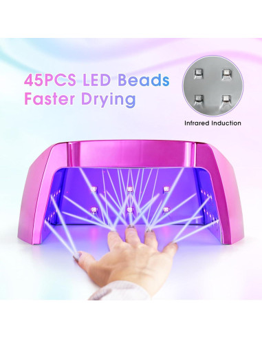 Lámpara de Uñas UV LED Inalámbrica Liddy Art 96W Recargable