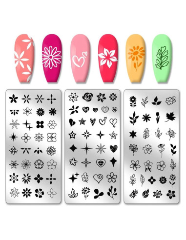 Estampador de Uñas PH PandaHall 3pcs Acero Inoxidable