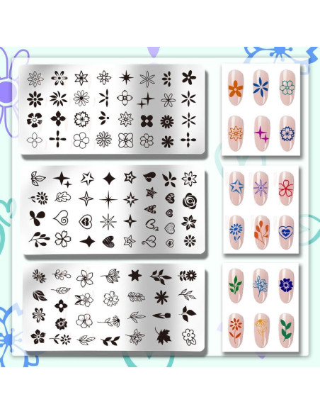 Estampador de Uñas PH PandaHall 3pcs Acero Inoxidable