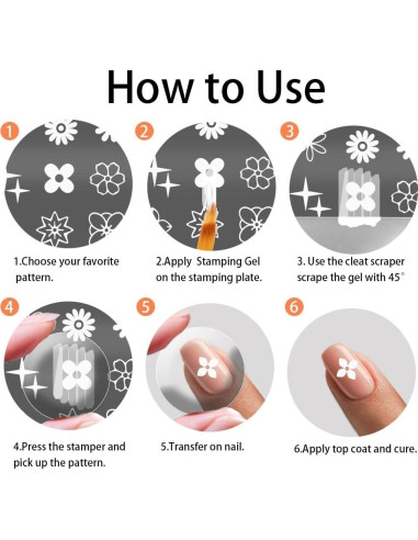 Estampador de Uñas PH PandaHall 3pcs Acero Inoxidable