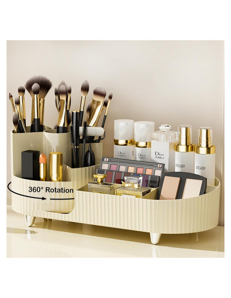 Organizador de Maquillaje Rotatorio 360 COMFYROOM Marfil