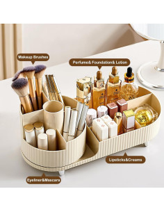 Organizador de Maquillaje Rotatorio 360 COMFYROOM Marfil 2