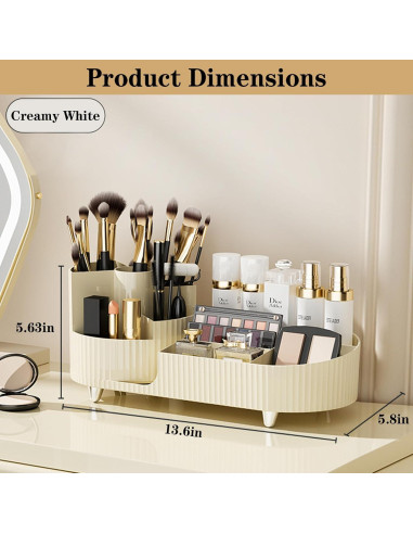 Organizador de Maquillaje Rotatorio 360 COMFYROOM Marfil