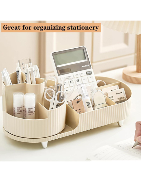 Organizador de Maquillaje Rotatorio 360 COMFYROOM Marfil