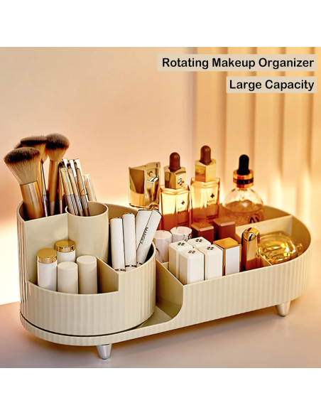 Organizador de Maquillaje Rotatorio 360 COMFYROOM Marfil