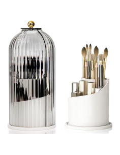 Organizador de Brochas de Maquillaje Eorbow con Tapa Transparente