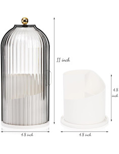 Organizador de Brochas de Maquillaje Eorbow con Tapa Transparente 2