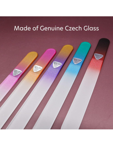 Juego de 5 limas de vidrio checo Bona Fide Beauty - Reutilizables