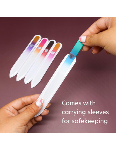 Juego de 5 limas de vidrio checo Bona Fide Beauty - Reutilizables