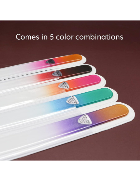 Juego de 5 limas de vidrio checo Bona Fide Beauty - Reutilizables