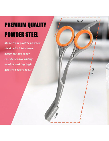 Tijeras para Recortar Cejas LePinko con Peines Color Gris