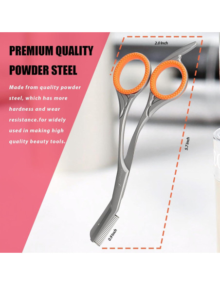 Tijeras para Recortar Cejas LePinko con Peines Color Gris