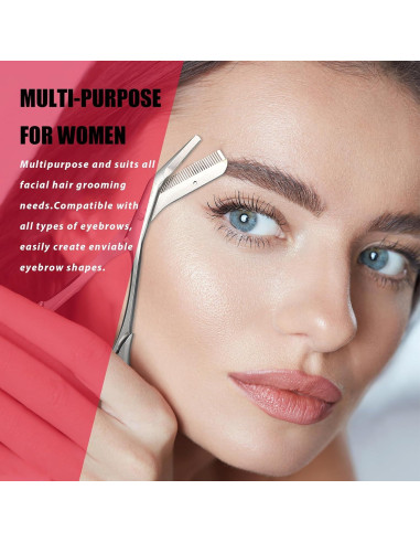 Tijeras para Recortar Cejas LePinko con Peines Color Gris