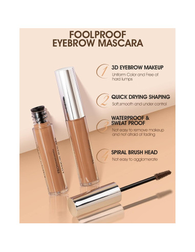 Gel para Cejas Teñido LYSdefeu 32g - A Prueba de Agua 04 Marrón Oscuro