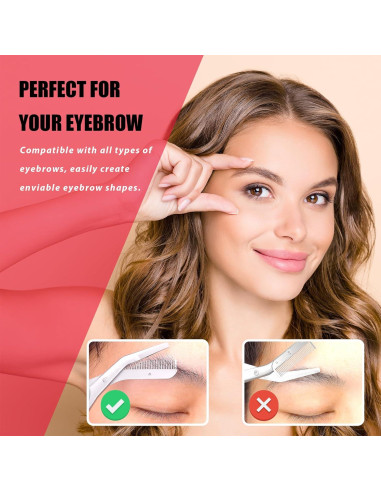 Tijeras para Recortar Cejas LePinko con Peines Color Gris