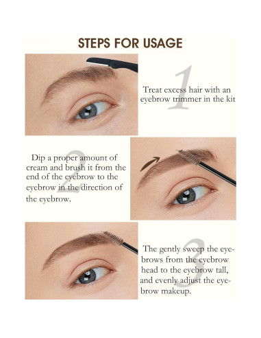 Gel para Cejas Teñido LYSdefeu 32g - A Prueba de Agua 04 Marrón Oscuro