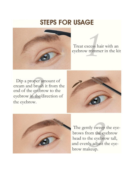 Gel para Cejas Teñido LYSdefeu 32g - A Prueba de Agua 04 Marrón Oscuro