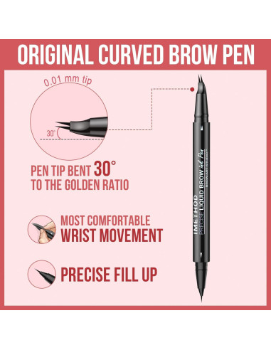 Lápiz de Cejas Curvado iMethod - Marrón Oscuro, Doble Punta