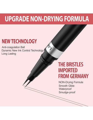 Lápiz de Cejas 2-en-1 LAVONE Marrón Oscuro Ultra-Preciso