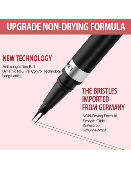 Lápiz de Cejas 2-en-1 LAVONE Marrón Oscuro Ultra-Preciso