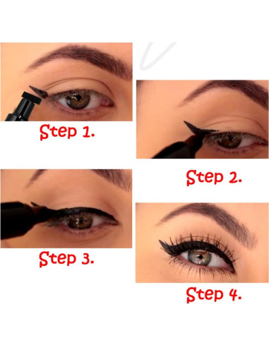 Delineador de Ojos con Sello ONarisae Verde - Plantilla Ojos de Gato