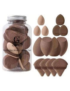 Juego de Esponjas de Maquillaje GOERTI 14 Piezas Reutilizables
