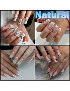 240 Piezas Uñas Falsas de Gel Cuadradas Medianas Lifextol 2