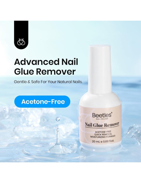 Removedor de Pegamento para Uñas Beetles 20ml Sin Acetona
