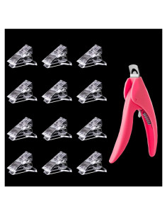 12 Clips de Uñas Benbeno + Cortador de Tips de Uñas Falsas