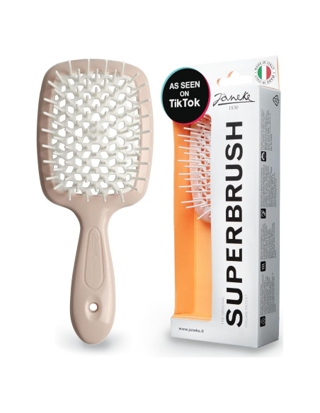 Cepillo Desenredante Janeke Superbrush Nude para Todo Tipo de Cabello
