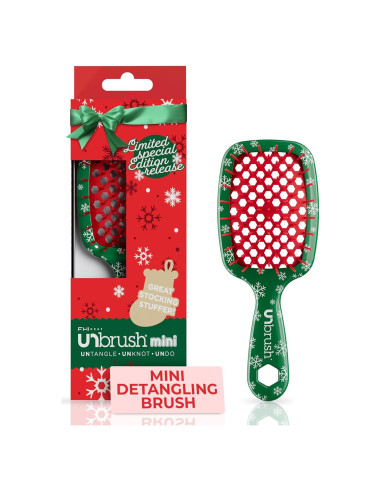 Cepillo de Cabello UNbrush Mini Holiday Verde Pino 19.6x7.6cm