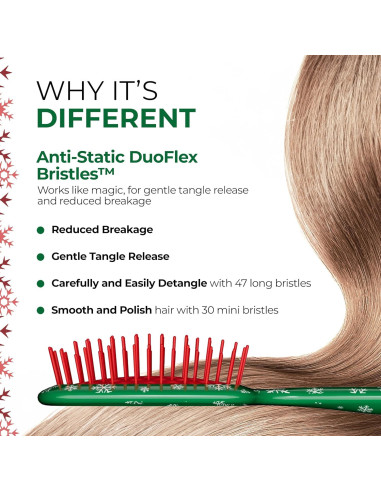 Cepillo de Cabello UNbrush Mini Holiday Verde Pino 19.6x7.6cm