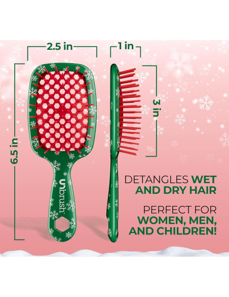 Cepillo de Cabello UNbrush Mini Holiday Verde Pino 19.6x7.6cm Cepillo de Cabello UNbrush Mini Holiday Verde Pino 19.6x7.6cm